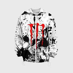 Куртка с капюшоном детская Monster energy краски, цвет: 3D-белый