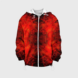 Куртка с капюшоном детская Красно-черная кожа дракона, цвет: 3D-белый