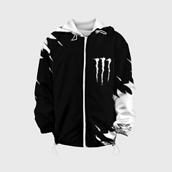 Куртка с капюшоном детская Monster energy fire white, цвет: 3D-белый
