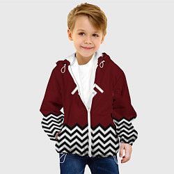 Куртка с капюшоном детская Твин Пикс - лого, цвет: 3D-белый — фото 2