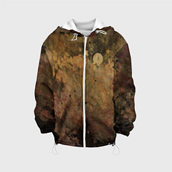 Куртка с капюшоном детская Абстракция - dark pink paint spill, цвет: 3D-белый