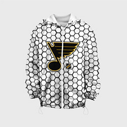 Куртка с капюшоном детская Сент Луис Блюз - белые соты, цвет: 3D-белый