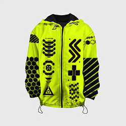 Куртка с капюшоном детская Кибер текстура - ядовитая, цвет: 3D-черный