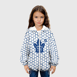 Куртка с капюшоном детская Торонто Мейпл Лифс - белые соты, цвет: 3D-белый — фото 2