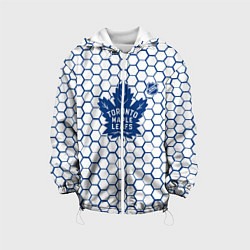 Куртка с капюшоном детская Торонто Мейпл Лифс - белые соты, цвет: 3D-белый