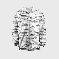 Куртка с капюшоном детская Корюшка и водный транспорт, цвет: 3D-белый