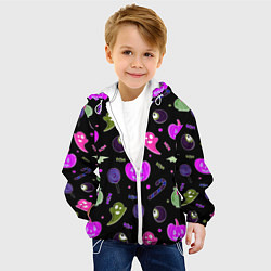 Куртка с капюшоном детская Halloween pink black pumpkin, цвет: 3D-белый — фото 2