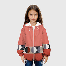 Куртка с капюшоном детская Луна Малевича розовый томат, цвет: 3D-белый — фото 2
