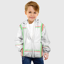 Куртка с капюшоном детская Neon light green red, цвет: 3D-белый — фото 2