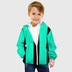 Куртка с капюшоном детская Color light blue white line, цвет: 3D-белый — фото 2