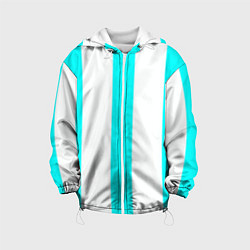 Куртка с капюшоном детская Color light blue white lines, цвет: 3D-белый
