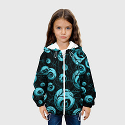 Куртка с капюшоном детская Синие глаза, цвет: 3D-белый — фото 2