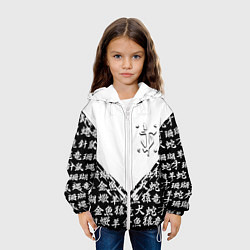 Куртка с капюшоном детская Doom японские символы, цвет: 3D-белый — фото 2