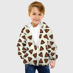 Куртка с капюшоном детская Нашивки какашки, цвет: 3D-белый — фото 2