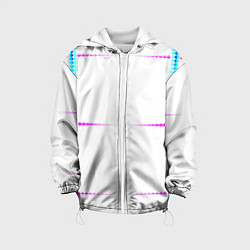 Куртка с капюшоном детская Color white blue pink stripes, цвет: 3D-белый