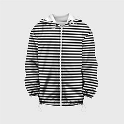 Куртка с капюшоном детская Тельняшка подводника, цвет: 3D-белый