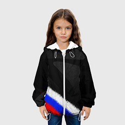 Куртка с капюшоном детская Спортивный триколор России, цвет: 3D-белый — фото 2