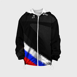 Куртка с капюшоном детская Спортивный триколор России, цвет: 3D-белый