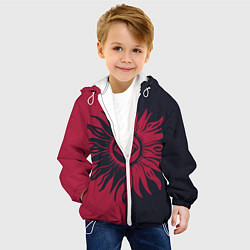 Куртка с капюшоном детская Солнце красно-синее, цвет: 3D-белый — фото 2