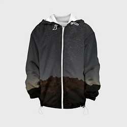 Куртка с капюшоном детская Массив Метеген под звездами, цвет: 3D-белый