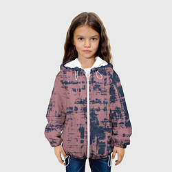 Куртка с капюшоном детская Текстура с потертостями сине-розовая, цвет: 3D-белый — фото 2