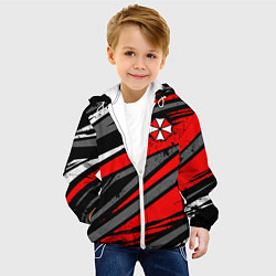 Куртка с капюшоном детская Umbrella - red lines, цвет: 3D-белый — фото 2