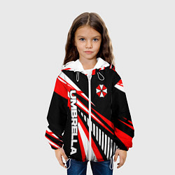 Куртка с капюшоном детская Красный спортивный - Umbrella, цвет: 3D-белый — фото 2