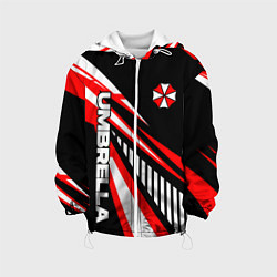 Куртка с капюшоном детская Красный спортивный - Umbrella, цвет: 3D-белый