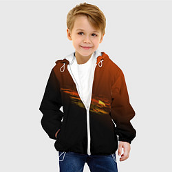 Куртка с капюшоном детская Орел в облаках - градиент, цвет: 3D-белый — фото 2