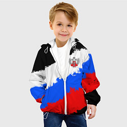 Куртка с капюшоном детская Федерация бокса России - триколор, цвет: 3D-белый — фото 2