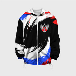 Куртка с капюшоном детская Федерация бокса РФ - краска, цвет: 3D-белый