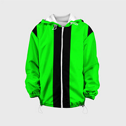 Куртка с капюшоном детская Color black green, цвет: 3D-белый