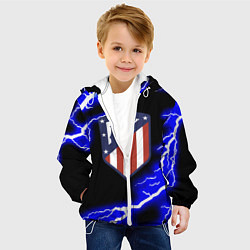 Куртка с капюшоном детская Атлетико Мадрид молнии шторм, цвет: 3D-белый — фото 2