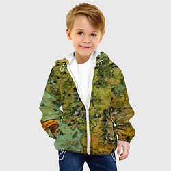 Куртка с капюшоном детская Властелин колец карта цветная, цвет: 3D-белый — фото 2