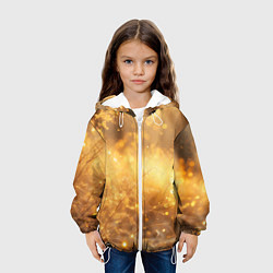 Куртка с капюшоном детская Золотые лучи солнца на рассвете, цвет: 3D-белый — фото 2