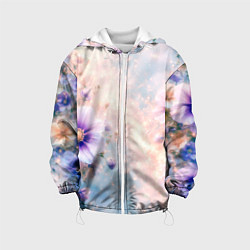 Детская куртка Нежный голубой цветочный с золотистым свечением