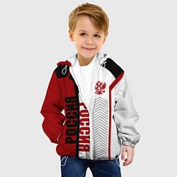 Куртка с капюшоном детская Россия герб РФ, цвет: 3D-белый — фото 2