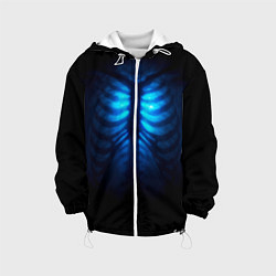 Куртка с капюшоном детская Душа синяя - позвоночник и рёбра просвечиваются, цвет: 3D-белый