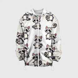 Куртка с капюшоном детская Много енотов, цвет: 3D-белый