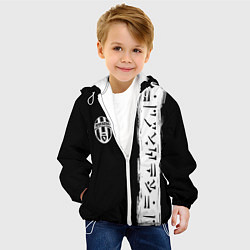 Куртка с капюшоном детская Ювентус символы гейм, цвет: 3D-белый — фото 2