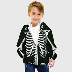 Куртка с капюшоном детская Я скелетон, цвет: 3D-белый — фото 2