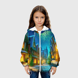 Куртка с капюшоном детская Праздничный новогодний салют, цвет: 3D-белый — фото 2