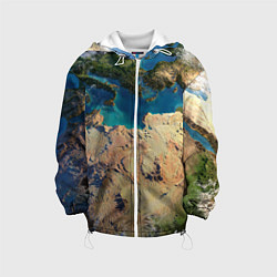 Куртка с капюшоном детская Земля, цвет: 3D-белый