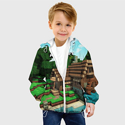 Куртка с капюшоном детская Minecraft House, цвет: 3D-белый — фото 2