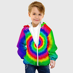 Куртка с капюшоном детская Tie dye, цвет: 3D-белый — фото 2