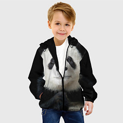 Куртка с капюшоном детская Взгляд пандочки, цвет: 3D-черный — фото 2