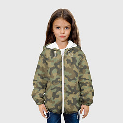 Куртка с капюшоном детская Камуфляж: хаки, цвет: 3D-белый — фото 2