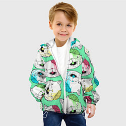 Куртка с капюшоном детская Drop Dead: Kitty Heads, цвет: 3D-белый — фото 2