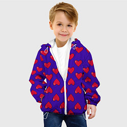 Куртка с капюшоном детская Hearts Pattern, цвет: 3D-белый — фото 2