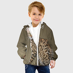 Куртка с капюшоном детская Пятнистый котик, цвет: 3D-белый — фото 2